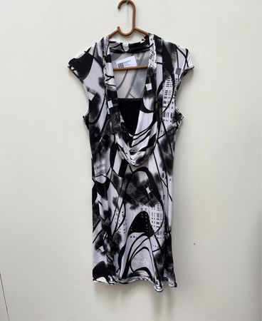 Black and White Abstract Dress