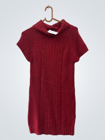 Kid's Graffiti Red Cable Knit Turtleneck Sweater