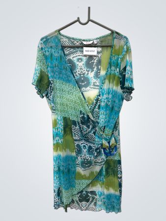 Etam Green Blue Patchwork Dress