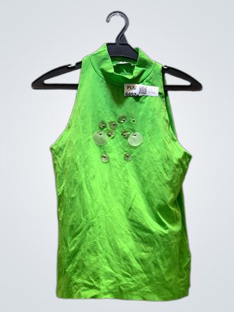 Green Sleeveless Top with Sequins