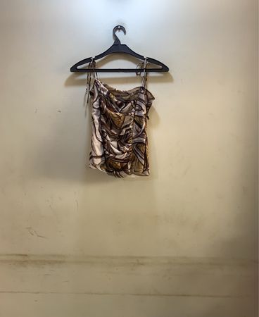 Brown and White Patterned Tank Top