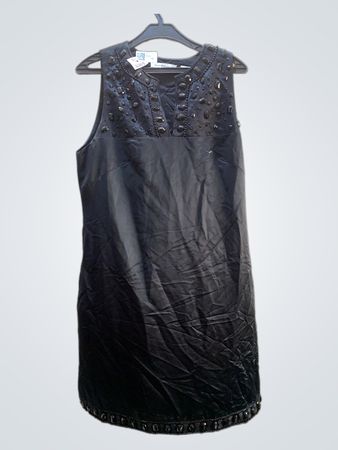 Laundry by Design Black Beaded Sleeveless Mini Dress
