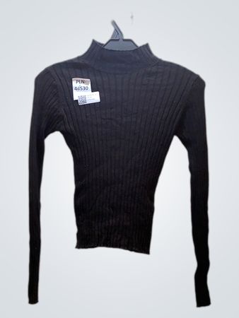 Black Long-Sleeve Turtleneck Sweater