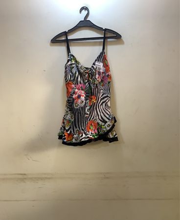 Women's Floral Zebra Print Tank Top