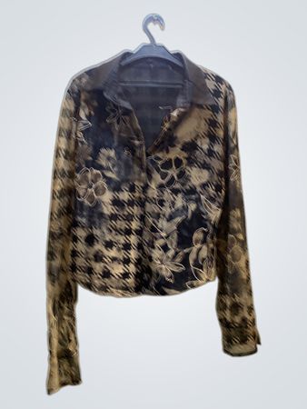 Blouse with Black and Gold Pattern