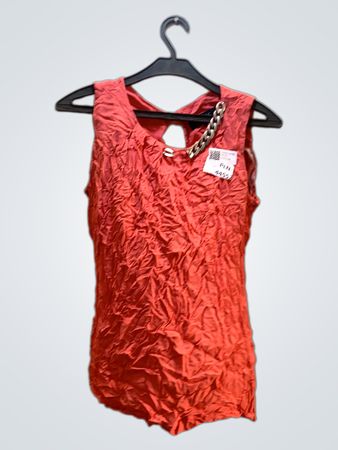 Pink Crinkled Tank Top