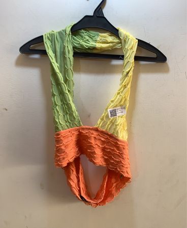 Multicolor Ruffled Halter Neck Top