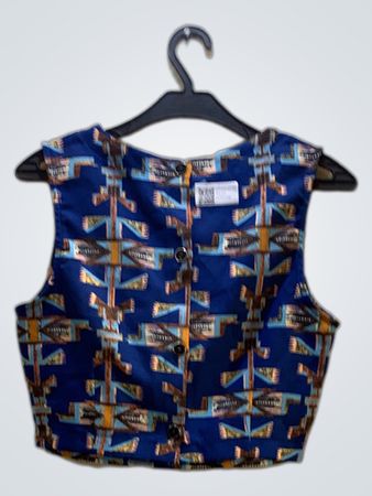 FaithVintage Blue Geometric Top