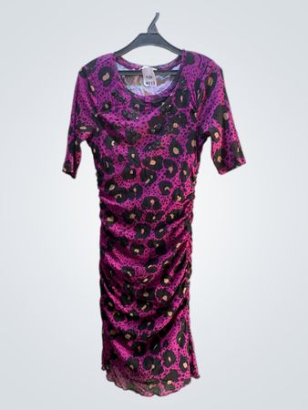 Oui Moments Pink Leopard Dress