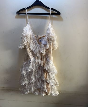 Cream Fringe Dress