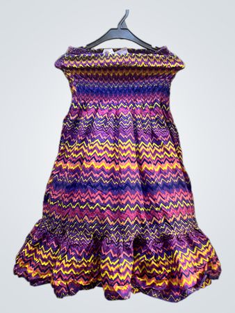 Faith Vintage Purple, Pink, and Yellow Zig Zag Dress
