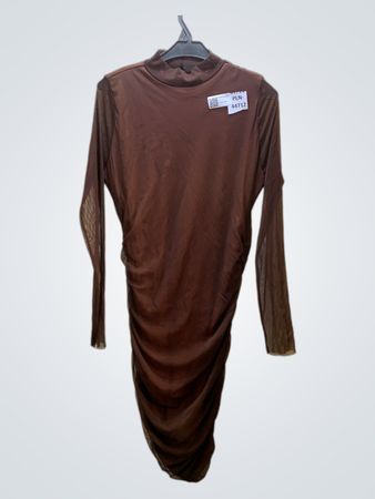 Brown Long-Sleeve Dress