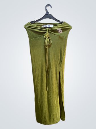Shareen Green Tie-Front Midi Dress