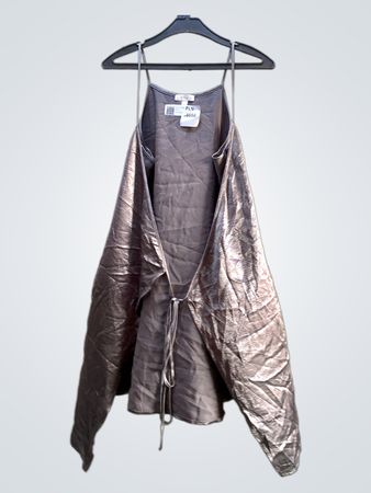 Leith Silver Metallic Slip Dress