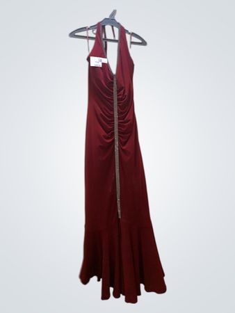 Unbranded Burgundy Halter Maxi Dress