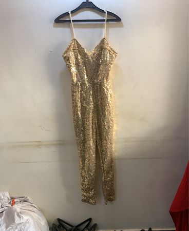 Goldene Pailletten-Overall