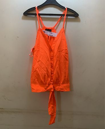 Orange Tie-Front Top