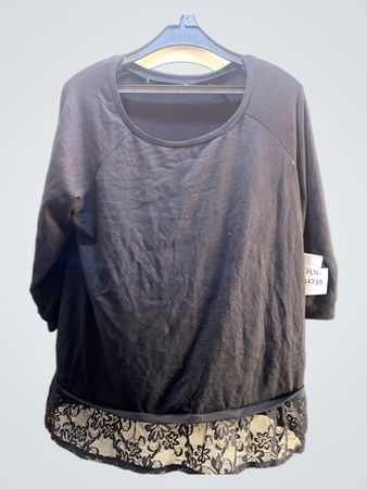 Black Lace Trim Blouse