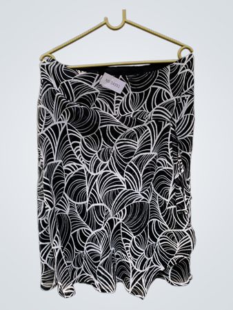 George Black and White Floral Skirt