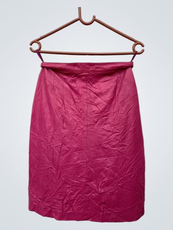 Pink Leather Skirt