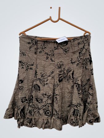 Floral Plaid Ruffled Skirt