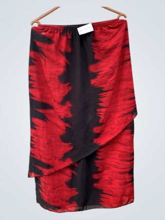 Red and Black Tie-Dye Skirt