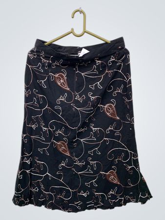 Black Floral Skirt