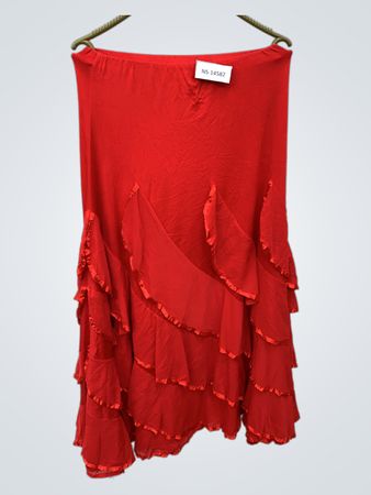 Red Ruffled Skirt