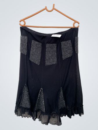 Black Skirt with Gray Accents
