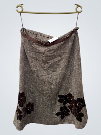 Gray Floral Skirt