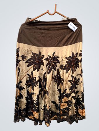 Brown and Tan Floral Skirt