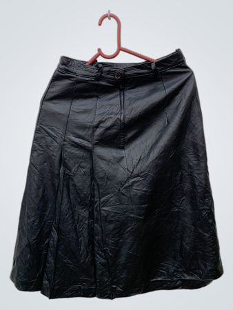 Alfaspir Black Leather Skirt