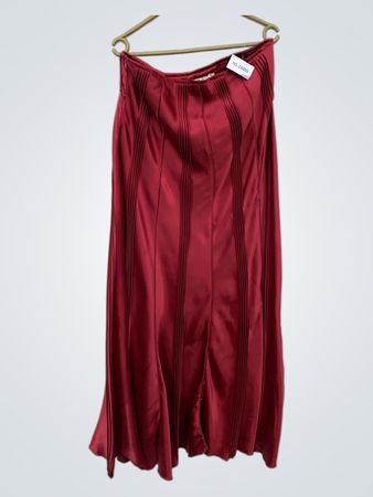 Subtlety Red Pleated Skirt