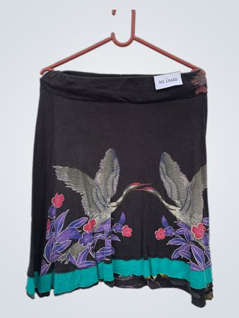 Black Floral Skirt