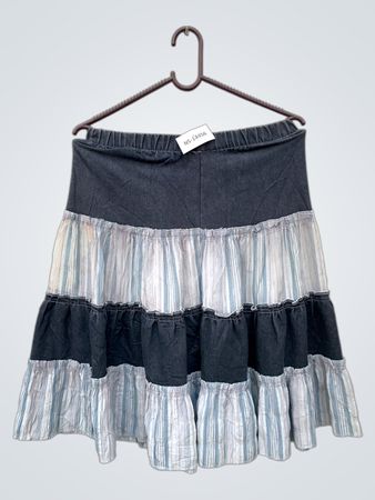 Dark Blue and Light Blue Ruffled Skirt