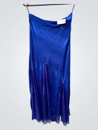 Unbranded Blue Satin Wrap Skirt