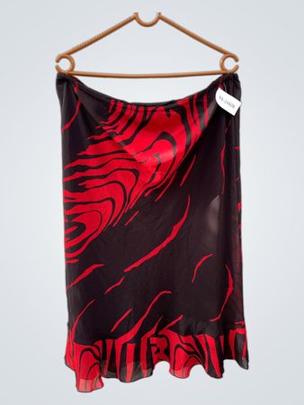 Red and Black Patterned Skirt