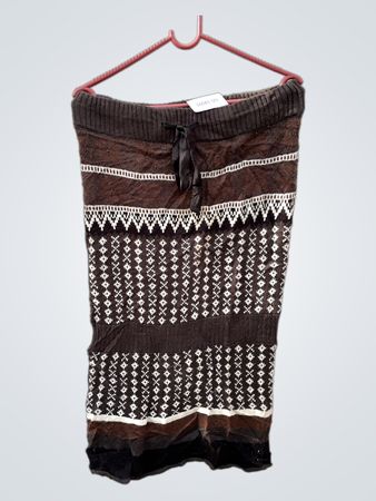 Brown and White Knit Tube Top