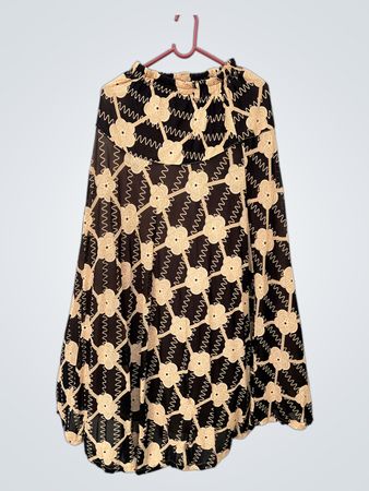 Black and Beige Floral Skirt