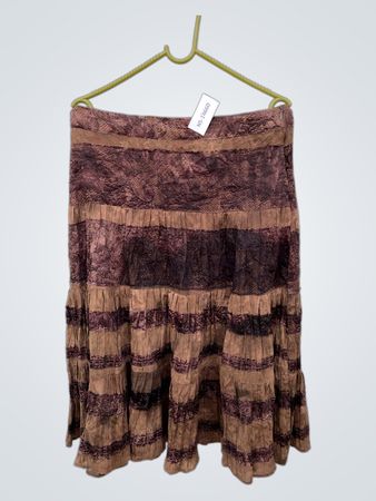 AGGI Brown and Purple Tiered Skirt