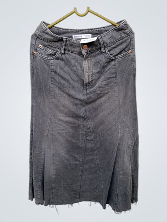 Bershka Gray Denim Skirt