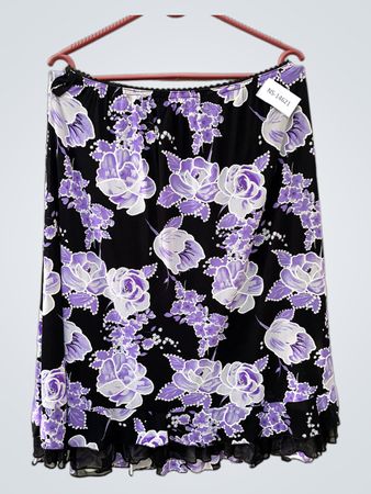 Black Floral Skirt