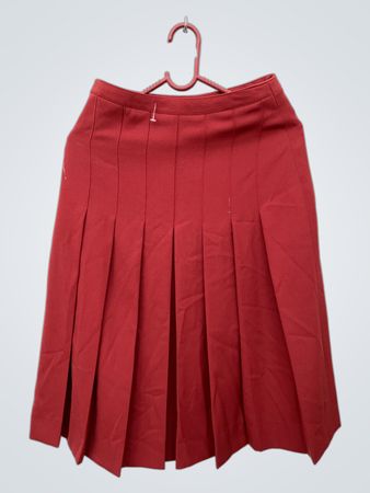 Red Pleated Skirt