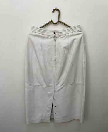 White Leather Skirt