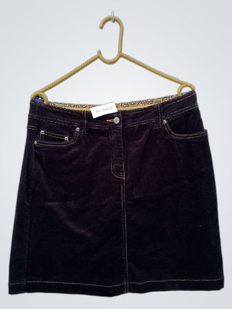 Boden Black Corduroy Mini Skirt