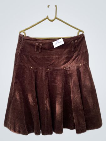 Brown Pleated Skirt