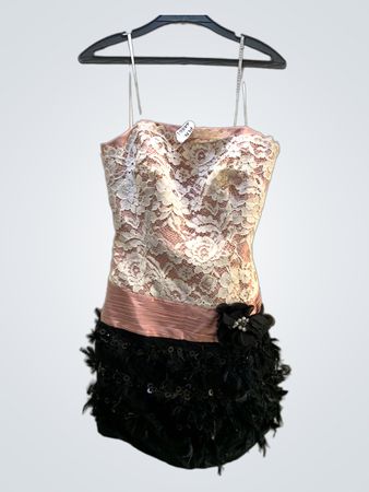 Pink and Black Lace Dress