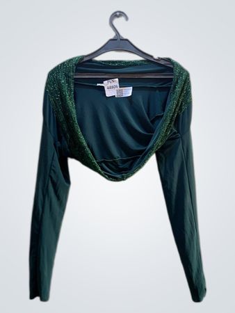 Green Long-Sleeve Top with Sequined Details