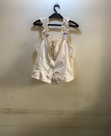 Damen weißes rüschenshirt