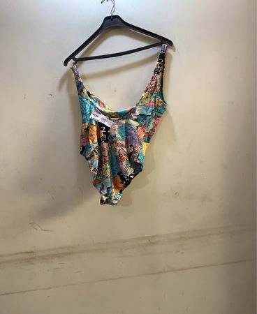 Multicolored Floral Pattern Swimsuit